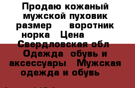 Продаю кожаный мужской пуховик размер 54, воротник норка › Цена ­ 10 - Свердловская обл. Одежда, обувь и аксессуары » Мужская одежда и обувь   